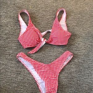 Zaful red checkered bikini